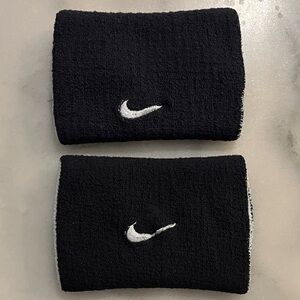 Nike Black and White Sports Sweat Terry Wristbands